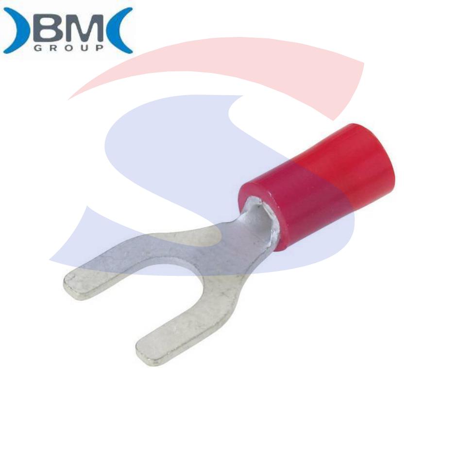 Capocorda preisolato rosso con forcella di ampiezza 6,20 mm - BMM 00132