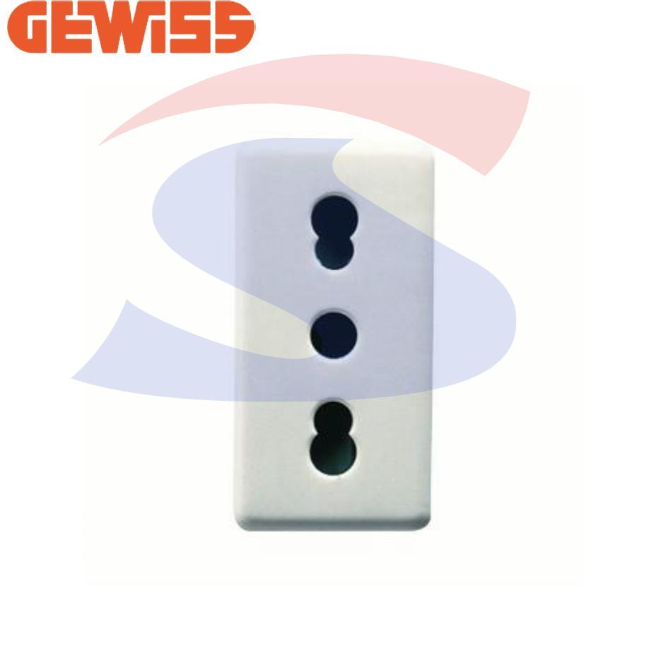 Presa bivalente serie "System" 2P+T da 10/16 A, Bianco - GEWISS GW20203
