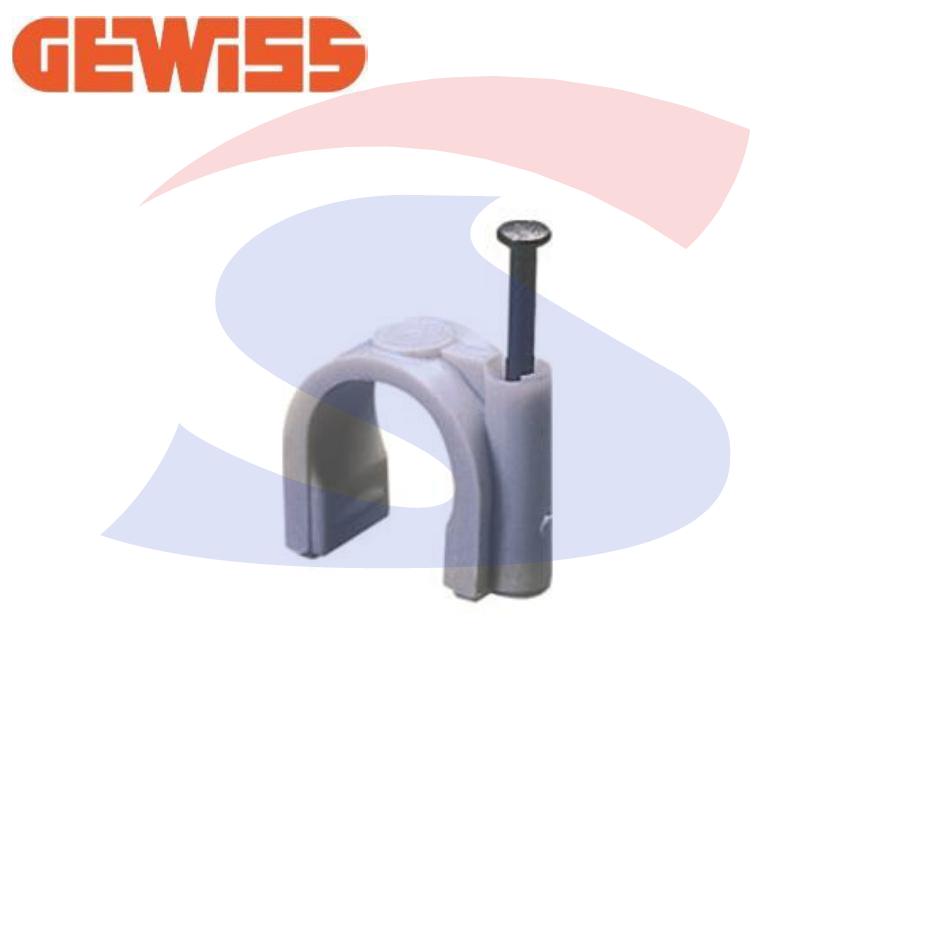 Graffetta con chiodo per cavo Ø 7-8 mm Grigio RAL7035 - GEWISS GW50612