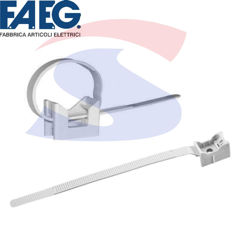 Supporto a fascetta in polimero per tubo Ø 40/63 Grigio - FAEG 16065