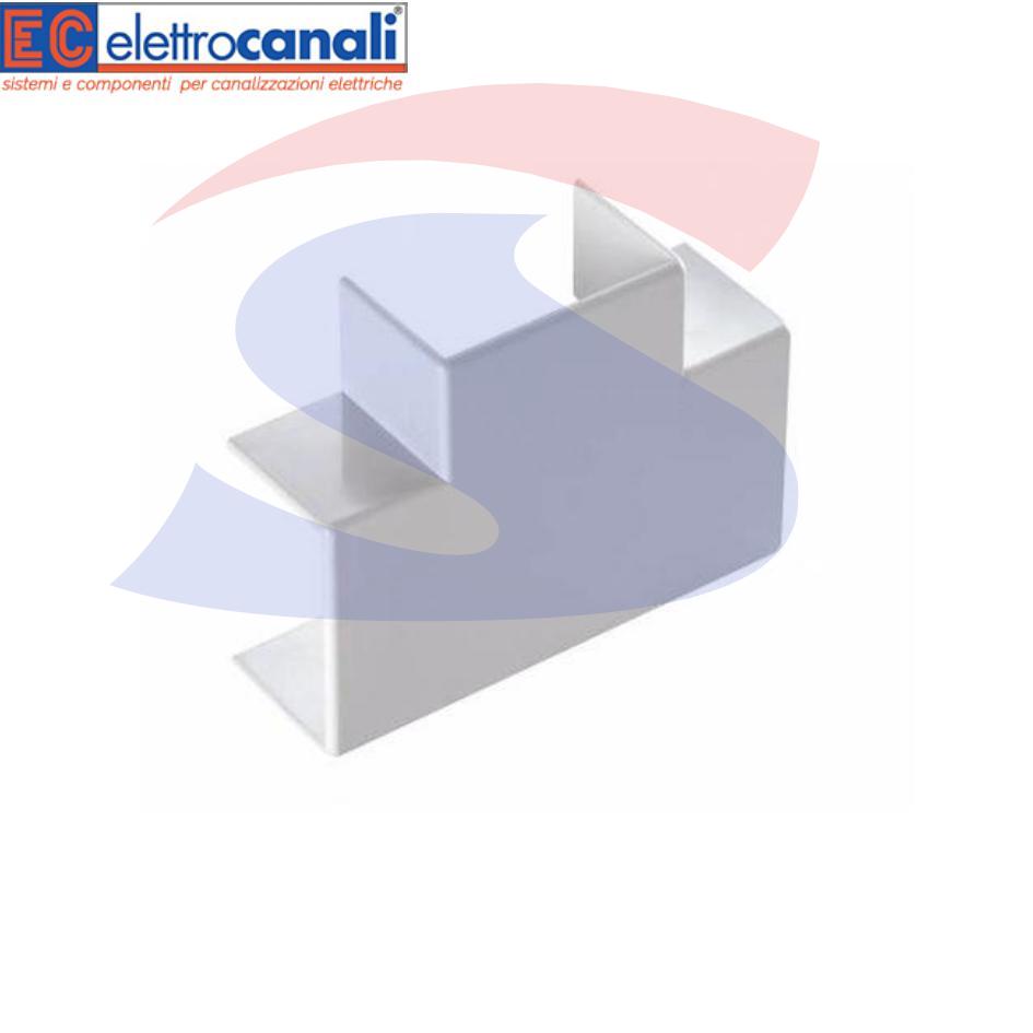 Giunzione a T 25x17 mm Bianco RAL 9001 in PVC - ELETTROCANALI ECT2517B