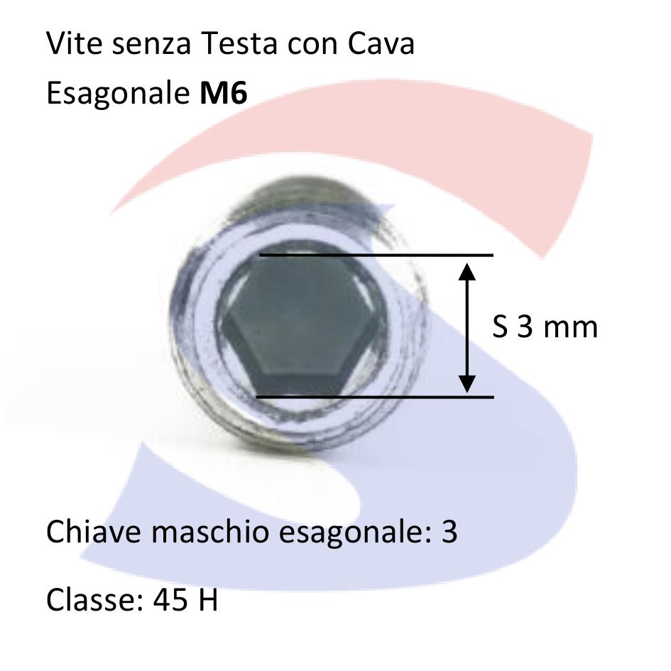 Vite senza Testa (GRANO) con Estremità Piana Zincata 6X20 - VITI GRAPIAZNM06X20