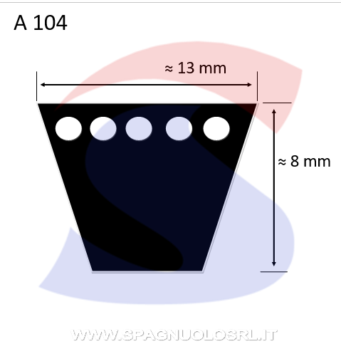 Cinghia Trapezoidale Classica Sezione A 13X8X2360 - PIBELT A104