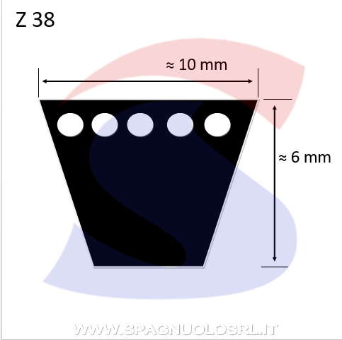 Cinghia Trapezoidale Classica Sezione Z 10X6X965 - OPTIBELT Z38