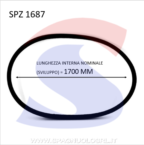 Cinghia Trapezoidale Classica Sezione SPZ 9,7X18X1700 - OPTIBELT SPZ1687