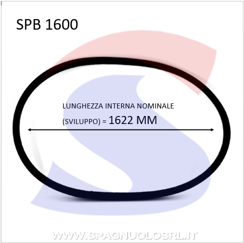 Cinghia Trapezoidale Classica Sezione SPB 16,3X13X1622 - OPTIBELT SPB 1600
