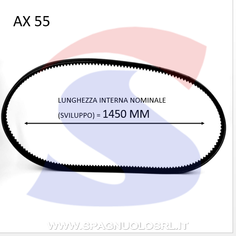 Cinghia Trapezoidale Classica Sezione AX 13X8X1450 - PIBELT AX55