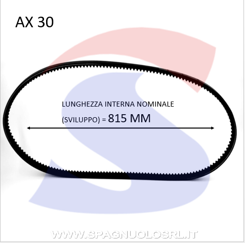 Cinghia Trapezoidale Classica Sezione AX 13X8X815 - PIBELT AX30