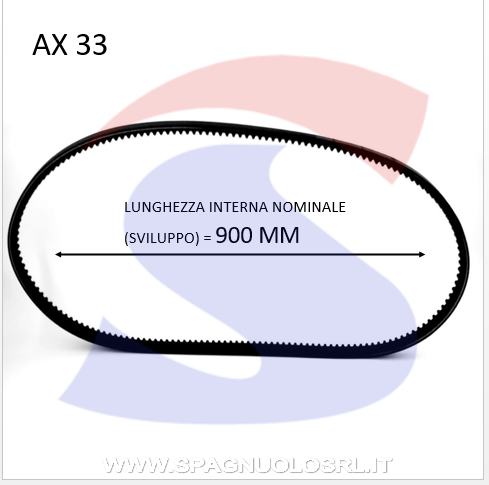Cinghia Trapezoidale Classica Sezione AX 13X8X1120 - PIBELT AX33