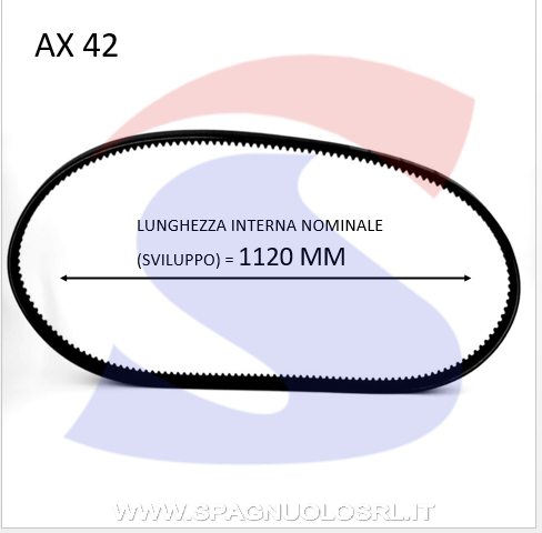 Cinghia Trapezoidale Classica Sezione AX 13X8X1120 - PIBELT AX42