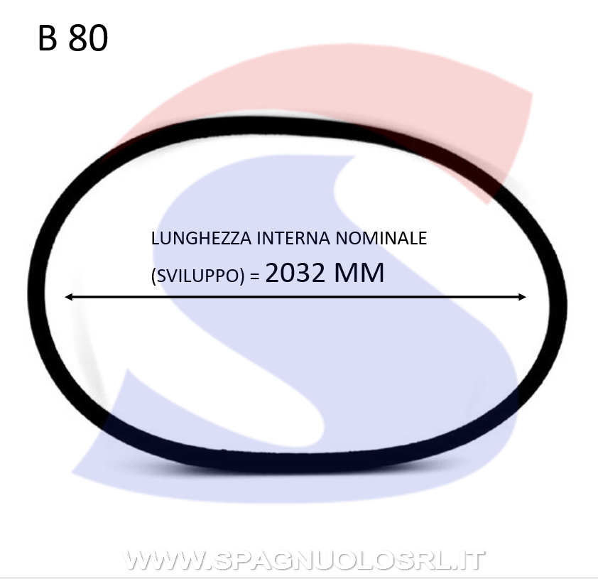 Cinghia Trapezoidale Classica Sezione B 17X11X2032 - OPTIBELT B80