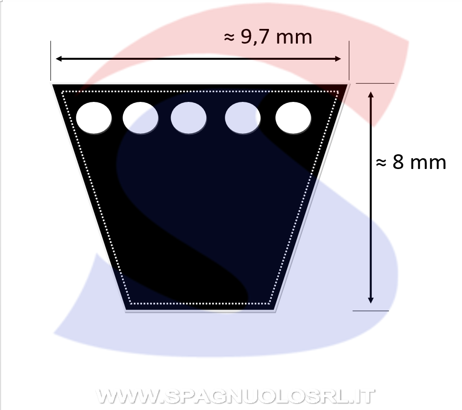 Cinghia Trapezoidale dentellata 9,7X8X775 - ROULUNDS ROFLEX XPZ762