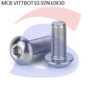 VITE TESTA BOTTONE 10.9 10X30ESAGONALE ZINCATA - VITI VITTBOT10.9ZN10X30