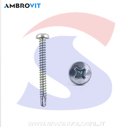 VITI AUTOP.ERFORANTE M3,9X25 T.CIL.A CROCE ZINCATE - AMBROVIT 17614
