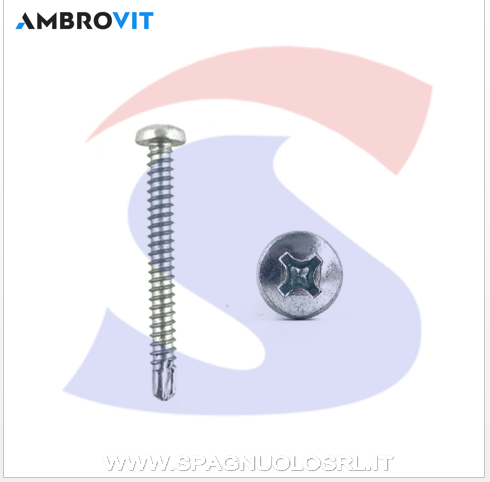 VITI AUTOP. M4,2X25 T.CIL.A CROCE ZINCATE CROMATE - AMBROVIT 17623