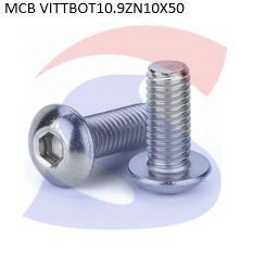 VITE TESTA BOTTONE 10.9 10X50ESAGONALE ZINCATA - VITI VITTBOT10.9ZN10X50