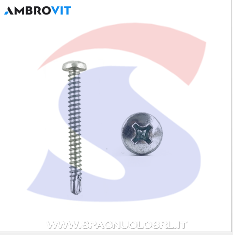 VITI AUTOP. M4,8X50 T.CIL.A CROCE ZINCATE CROMATE - AMBROVIT 17636