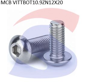 VITE TESTA BOTTONE 10.9 12X20ESAGONALE ZINCATA - VITI VITTBOT10.9ZN12X20