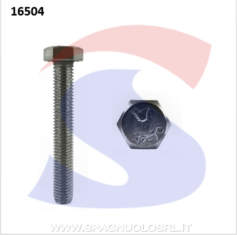 VITE T.ESAG.INOX A2 M10X50 PASSO GROSSO TOTAL.FILET. - INOX 933-2-10*50