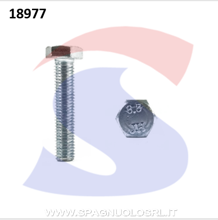 VITI T.ESAG.8.8 M16X80 PASSO GROSSO TOTAL.FILET.ZINCATA - VITI VITTEZNM16X80TF