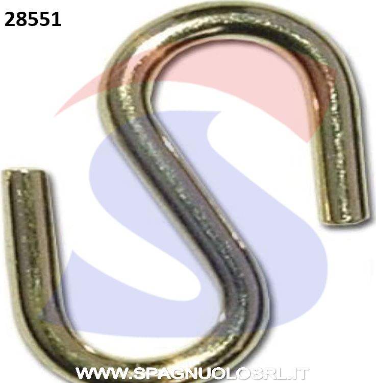 GANCIO S NICHELATO FILO 2,2MM ALTEZZA 24MM PER CATENA - MAU 14283