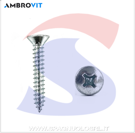 VITE AUTOFILETTANTE M3,5X50 TESTA SVASATA PIANA ZINCATE - AMBROVIT 17418