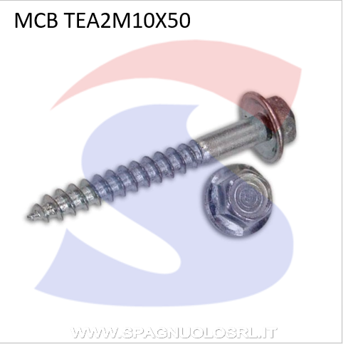 VITE PER LEGNO M 10X50 A TESTAESAGONALE INIOX A 2 - VITI TEA2M10X50