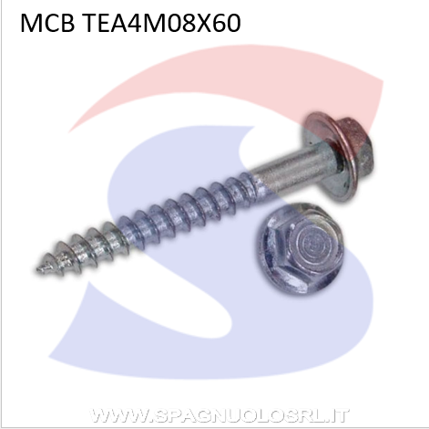 VITE PER LEGNO M 08X60 A TESTAESAGONALE INOX A 4 - VITI TEA4M08X60
