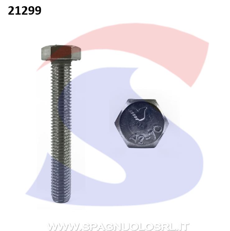 VITE T.ESAG.INOX A2 M12X30 PASSO GROSSO TOTAL.FILET. - INOX 933-2-12*30