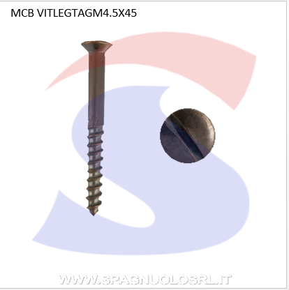 VITE PER LEGNO A TS CON IMPRA TAGLIO BRUNITA M4,5X45 - VITI VITLEGTAGM4.5X45
