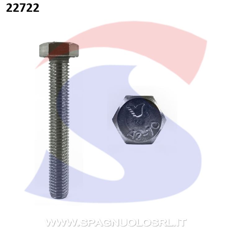 VITE T.ESAG.INOX A2 M12X60 PASSO GROSSO TOTAL.FILET. - INOX 933-2-12*60