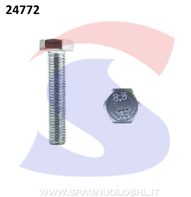 VITE T.ESAG.8.8 M05X40 PASSO GROSSO TOTAL.FILET.ZINCATA - VITI VITTEZNM05X40TF