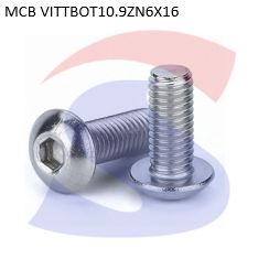 VITE A TESTA BOTTONE E CAVAESAGONALE ZINCATA 10.9 6X16 - VITI VITTBOT10.9ZN6X16