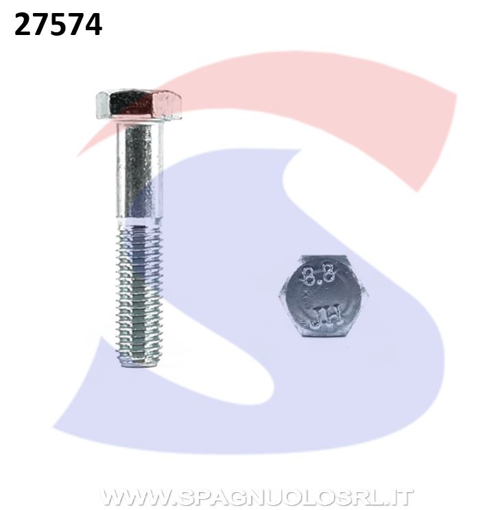 VITE T.ESAG.8.8 M18X90P PASSOGROSSO PARZ.FILET.ZINCATA - VITI VITTEZNM18X90PF
