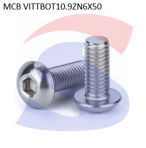 VITE TESTA BOTTONE 10.9 6X50ESAGONALE ZINCATA - VITI VITTBOT10.9ZN6X50
