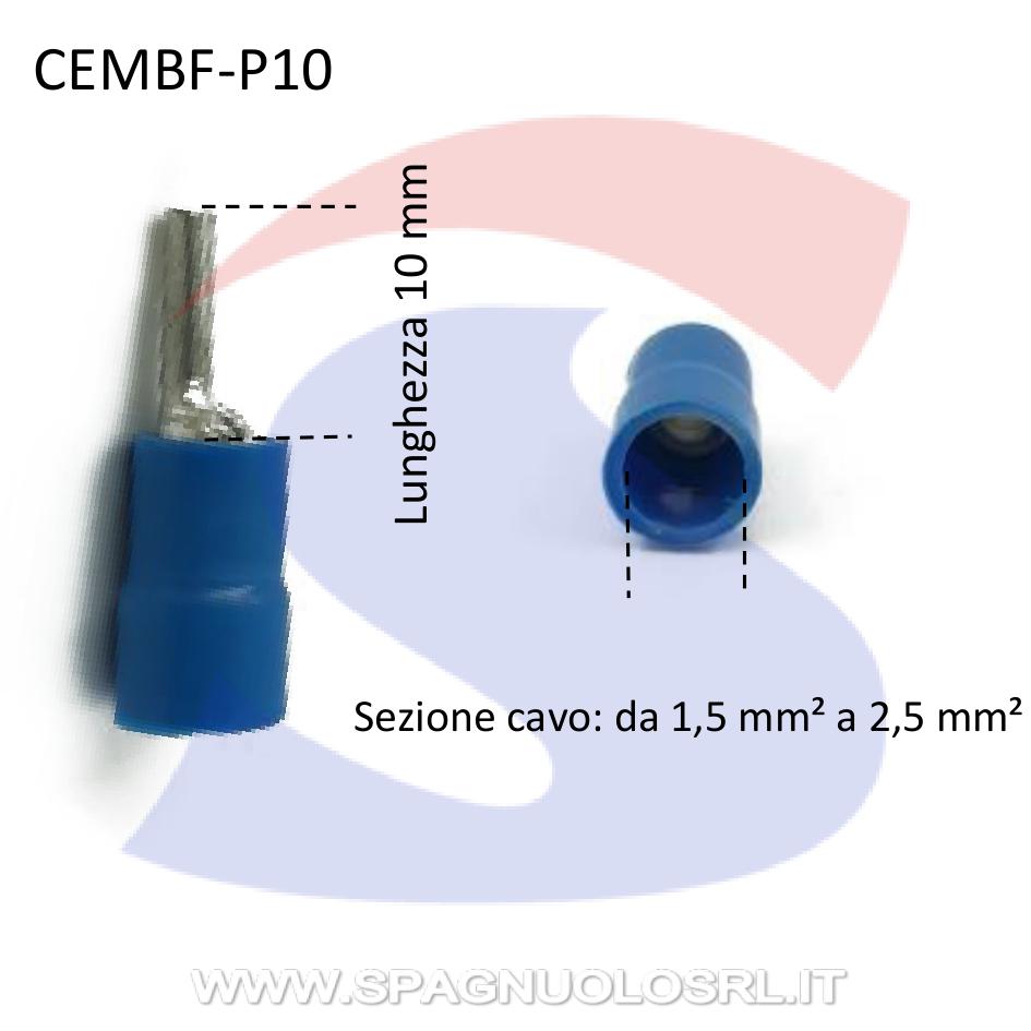 Puntalino rotondo chiuso preisolato Blu 2,5 mm² - CEMBRE BF-P10