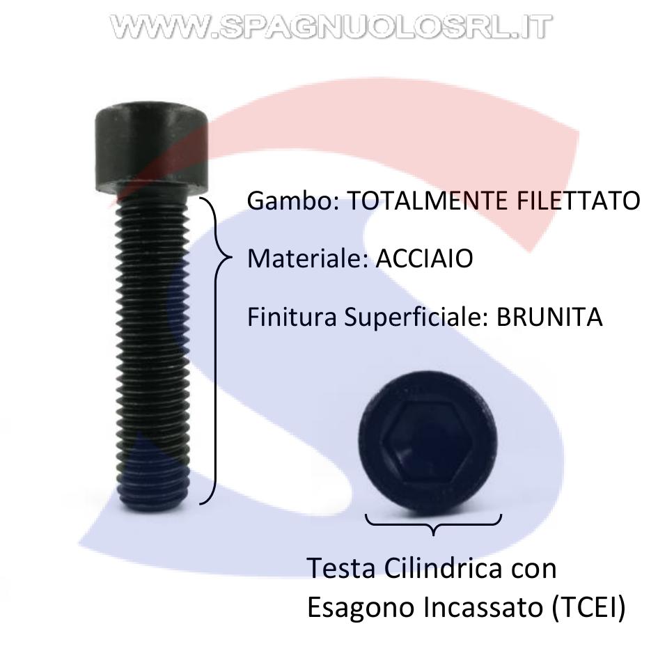 Vite TCEI 8.8 Totalmente Filettata Brunita 10X50 mm - VITI VITTCEIM10X50