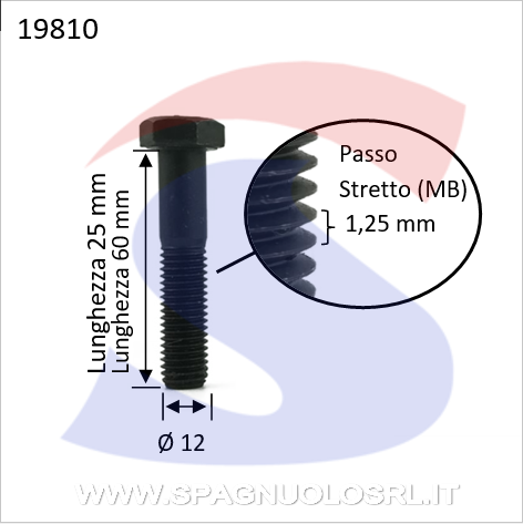 VITI T.ESAG. 8.8 M12X60 PASSOGROSSO - VIPA 840030012060