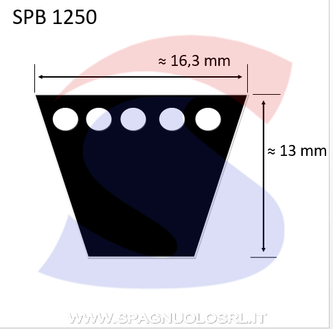 Cinghia Trapezoidale Classica Sezione SPB 16,3X13X1272 - PIBELT SPB1250