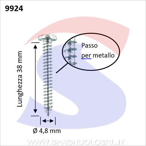 VITE AUTOFILETTANTE ZN 4,8X38 A TESTACIL CON IMPRONTA A CROCE - UNIFIX 0115 48 38 01