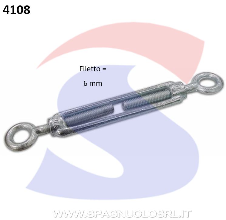TENDITORE A DUE OCCHI ZINCATO FILETTO 6 1/4 MM - DE SANTIS 86210