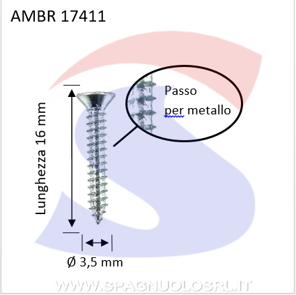 VITE AUTOFILETTANTI ZN 3,5X16 A TSP CON IMPRONTA A CROCE - AMBROVIT 17411