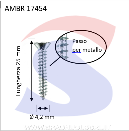 VITI AUTOF ZN 4,2X25 A TSPCON IMPRONTA A CROCE - AMBROVIT 17454