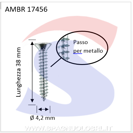 VITI AUTOF ZN 4,2X38 A TSPCON IMPRONTA A CROCE - AMBROVIT 17456