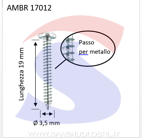 VITE AUTOF ZN 3,5X19 A TESTACIL CON IMPRONTA A CROCE - AMBROVIT 17012