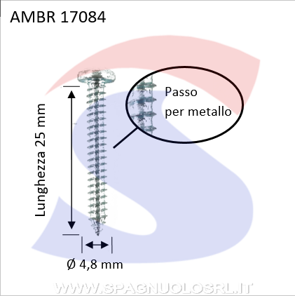 VITI AUTOF ZN 4,8X25 A TESTACIL CON IMPRONTA A CROCE - AMBROVIT 17084