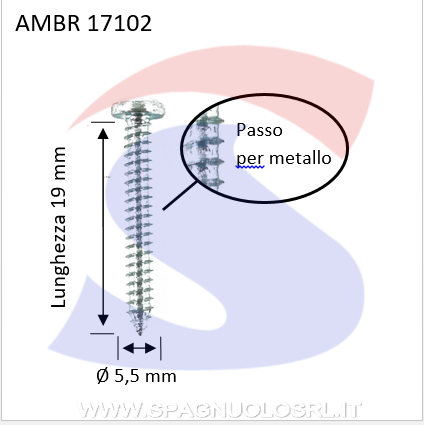 VITI AUTOFIL ZN 5,5X19 A TESTAPIANA ZINCATA CILINDRICA - AMBROVIT 17102