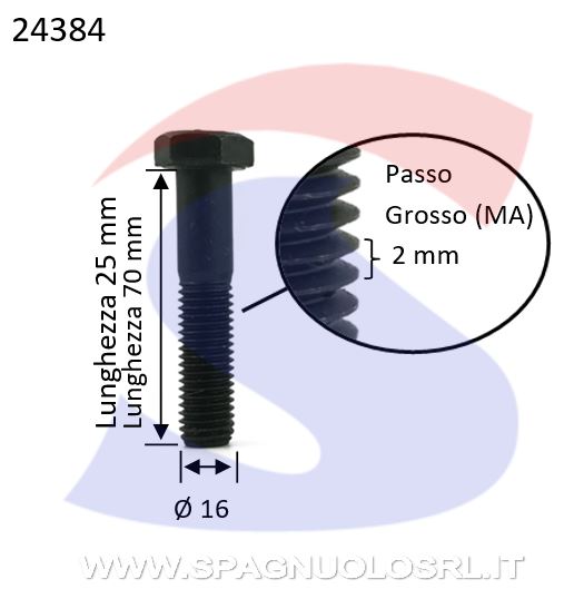 VITI T.ESAG.8.8 M16X70 PASSO GROSSO PARZ.FILET.BRUNITA - VITI VITTEM16X70