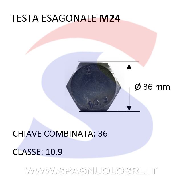 VITE T.ESAG.10.9 M24X90 PASSOGROSSO PARZ.FILET.BRUNITA - VITI VITTE10.9M24X90PF