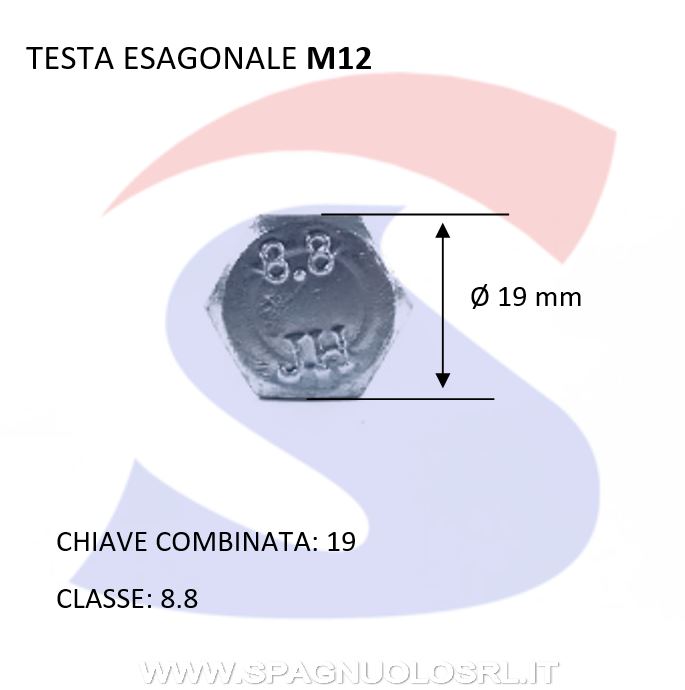 VITE T.ESAG.8.8 M12X140 PASSOGROSSO TOTAL.FILET.ZINCATA - VITI VITTEZNM12X140TF